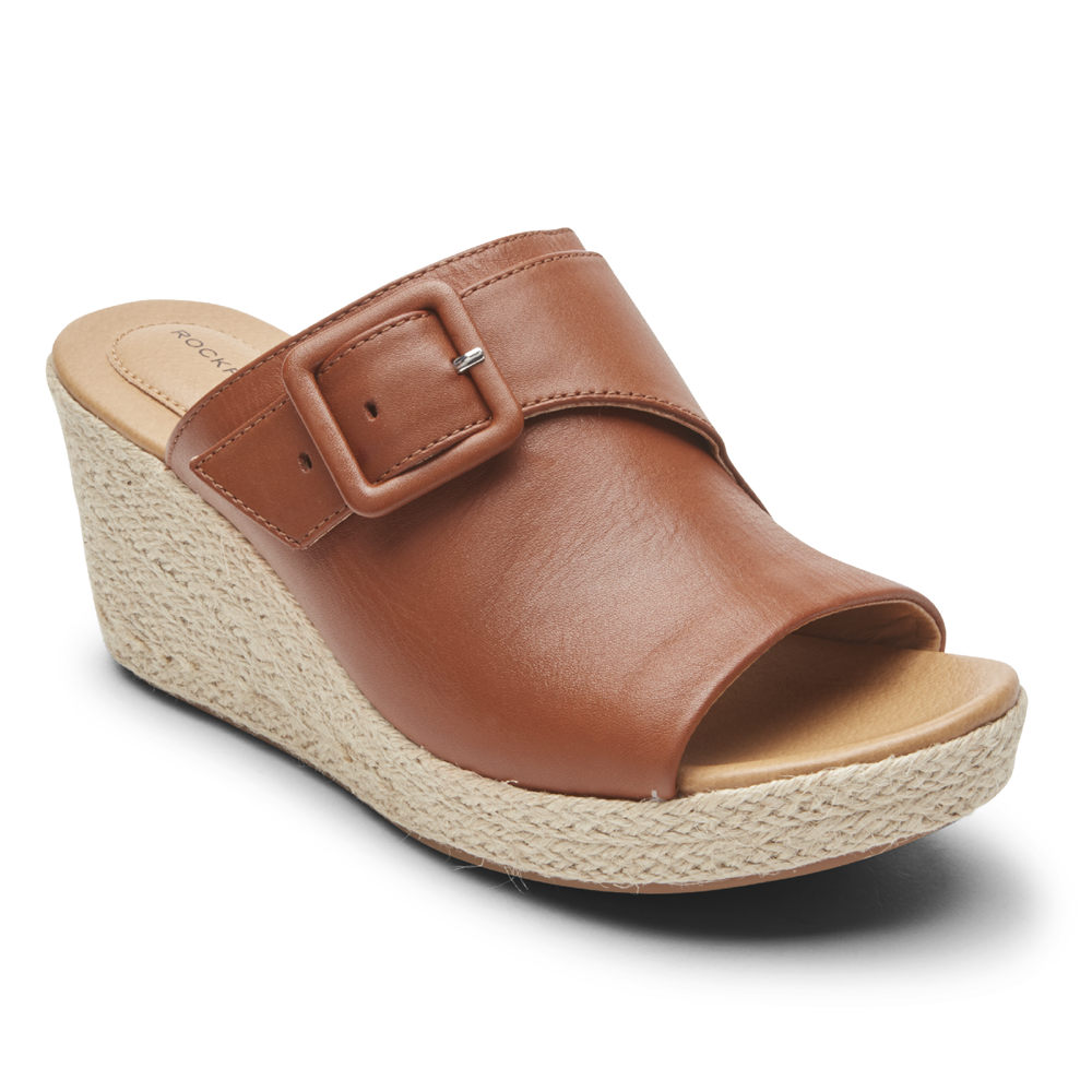 Rockport Badesandaler Dame Brune - Lyla Buckle - XKRL53927